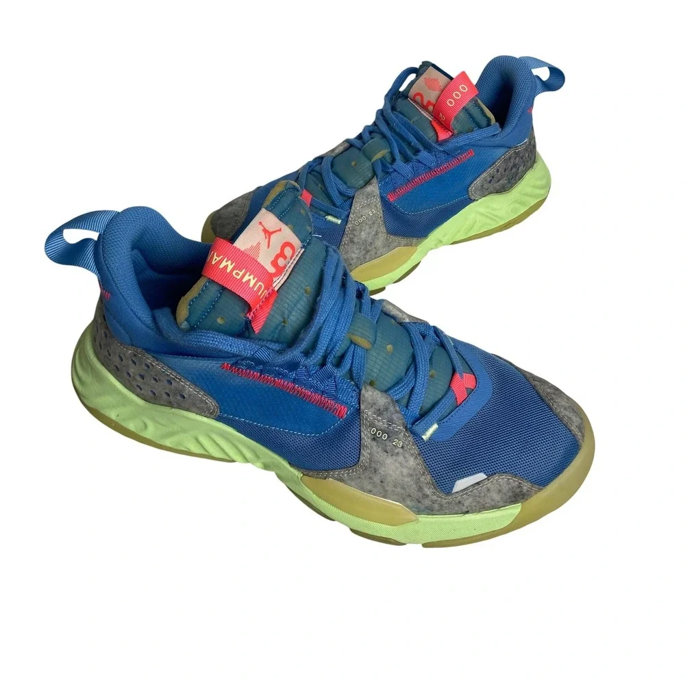Jordan Delta Blue Beyond Lime Green Mens Sneakers‎ CZ7898-400 Size 10.5